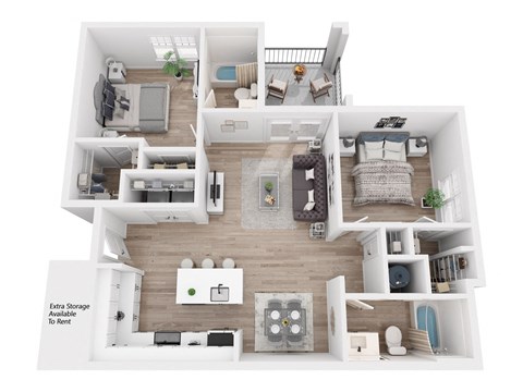 a 1 bedroom floor plan  395
